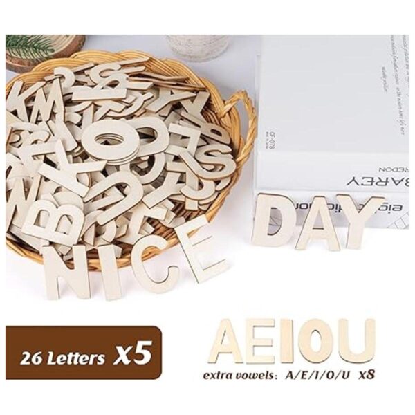 ilauke Letras de madera de 2 pulgadas 170 letras del