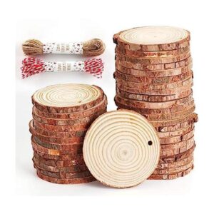 50 rebanadas de madera sin terminar de 2.4 a 2.8 pulgadas_1