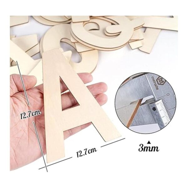 ilauke Letras de madera de 5 pulgadas 52 letras del