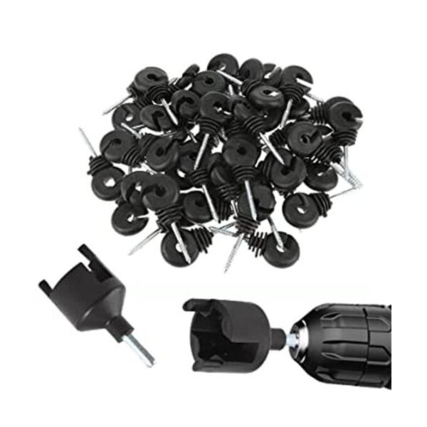 50 unidades aislantes eléctricos negros para valla_1