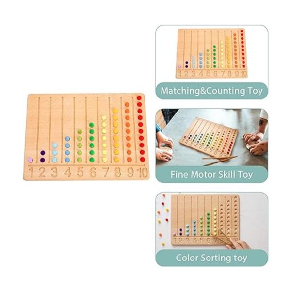 ibwaae Juego de tablas de rastreo de números de madera_2
