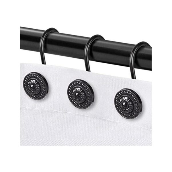Ganchos negros para cortina de ducha anillos decorativos_1