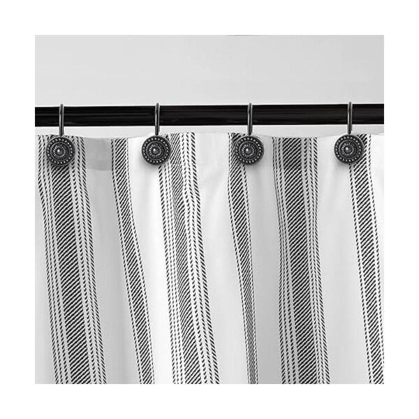 Ganchos negros para cortina de ducha anillos decorativos_3