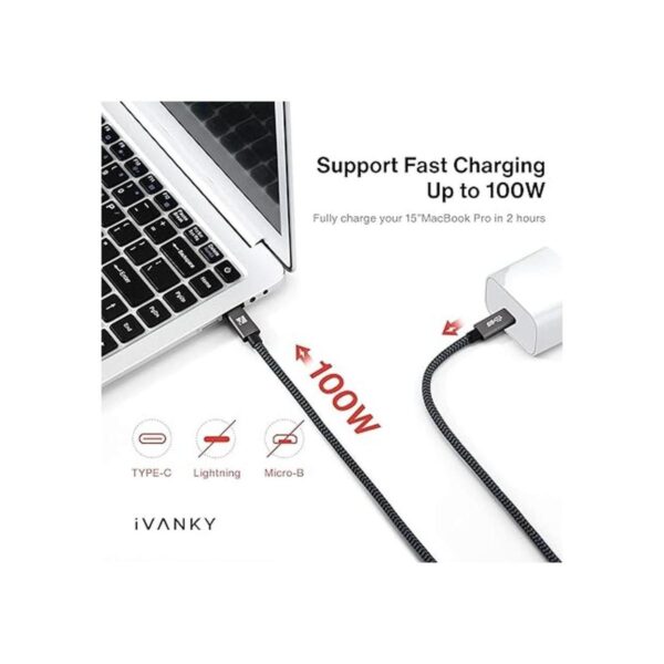iVANKY Cable USB C a USB C de 100 W 6.6 pies 20 Gbps_2