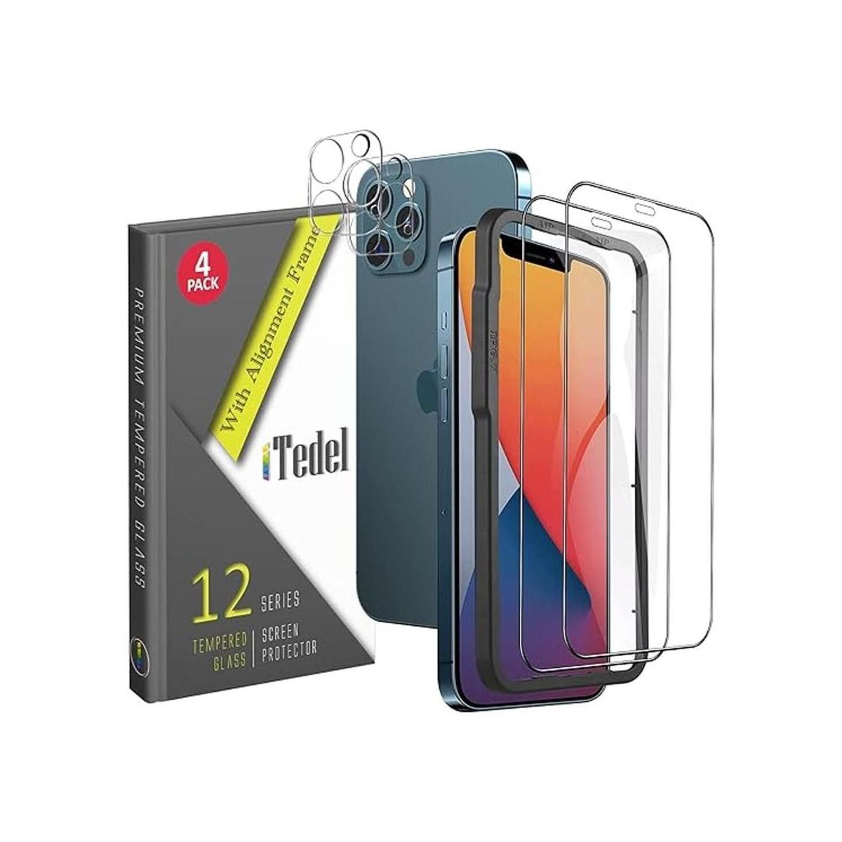 iTedel Paquete de 2 Protector de pantalla para iPhone 12