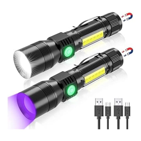 Linternas recargables 3 en 1 súper brillante luz negra