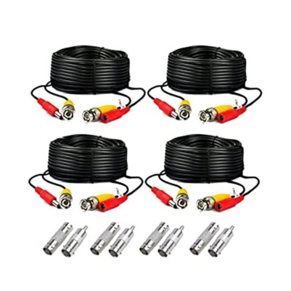 4Pack 125 ft negro cable macho a macho BNC todo en uno de_1