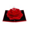 iSuperb Caja de anillo de rosa creativa de terciopelo rosa
