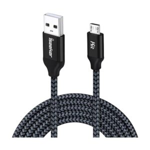 Cable micro USB PS4 de 15 pies iSeeker negro extra largo_1