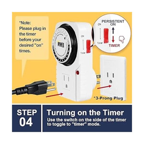 iPower Temporizador mecánico enchufable de 24 horas
