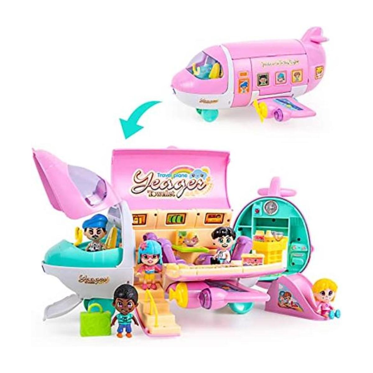 iPlay iLearn Juego de casa de muñecas de avión juego de