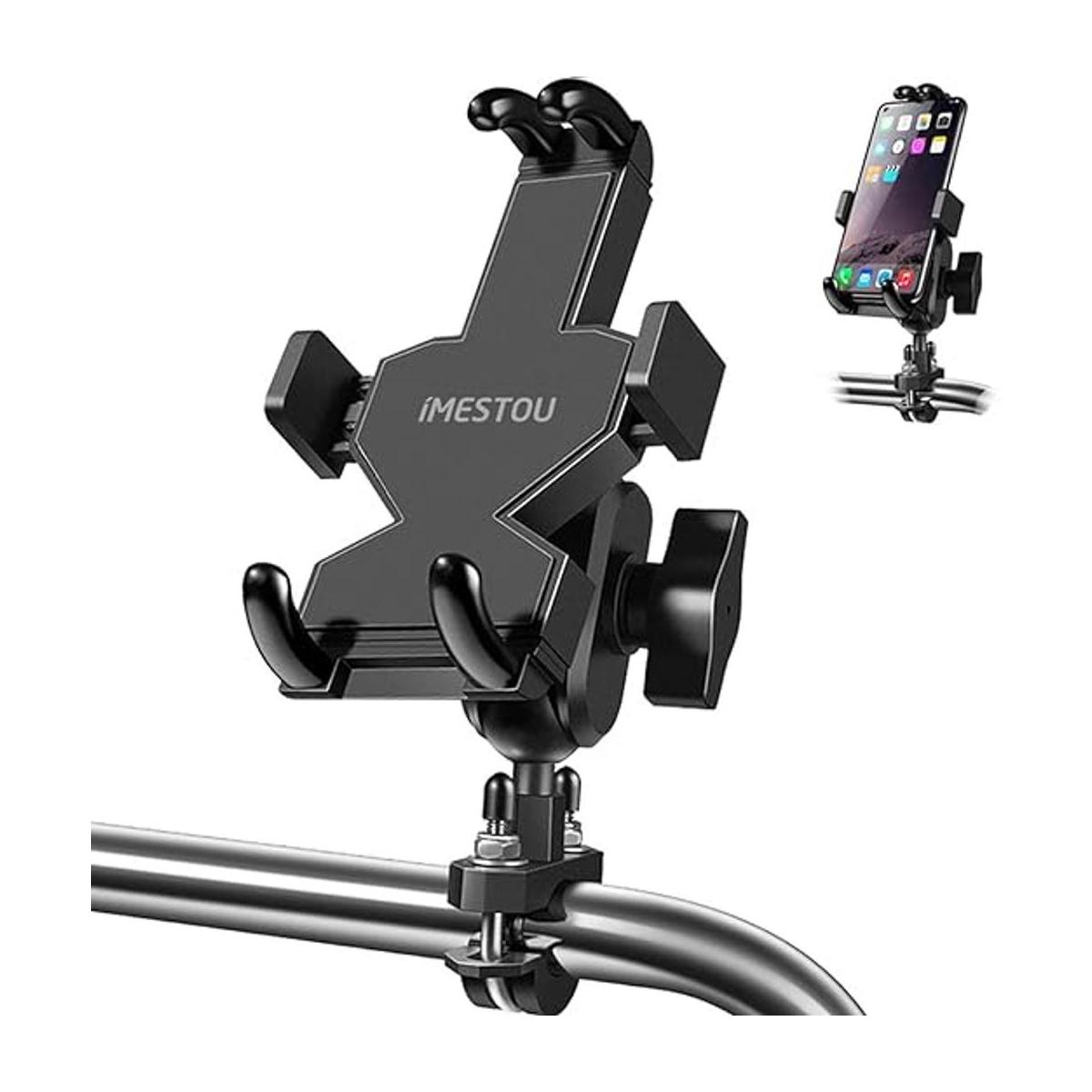 iMESTOU Soporte de aluminio para teléfono de motocicleta