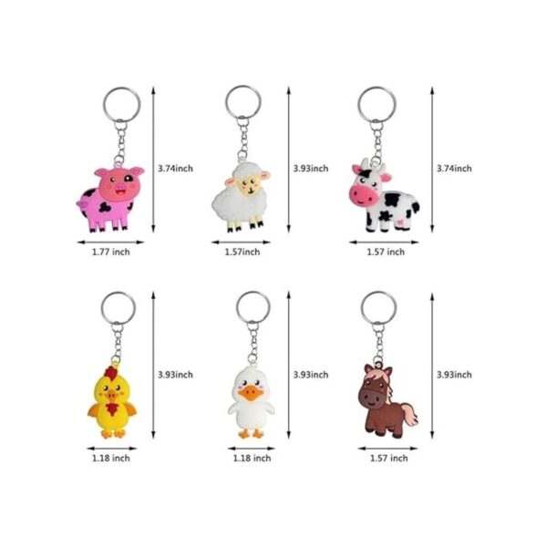 iMagitek Paquete de 24 llaveros de animales de granja para