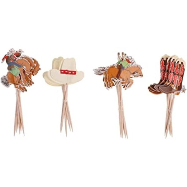 iMagitek Paquete de 48 decoraciones para cupcakes Western_1