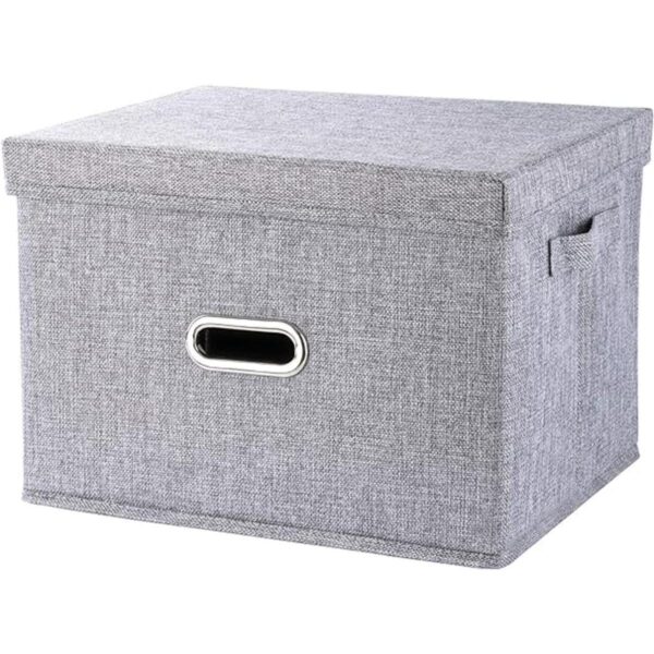 Cubo de almacenamiento con tapa cesta de tela con asas