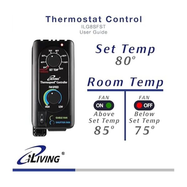 iLIVING Controlador ThermospeedTM para ventilador de escape_4