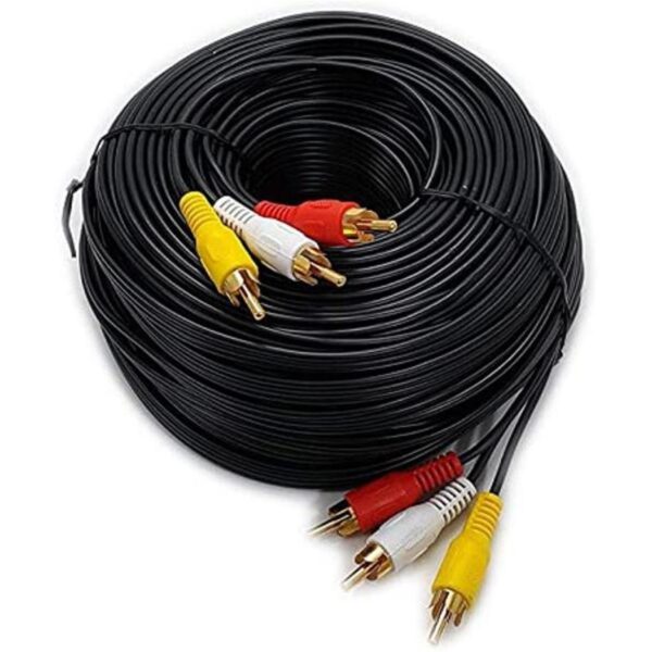 Cable de audio y vídeo RCA bañado en oro MMx3 por_1