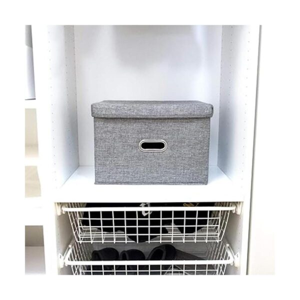 Cubo de almacenamiento con tapa cesta de tela con asas