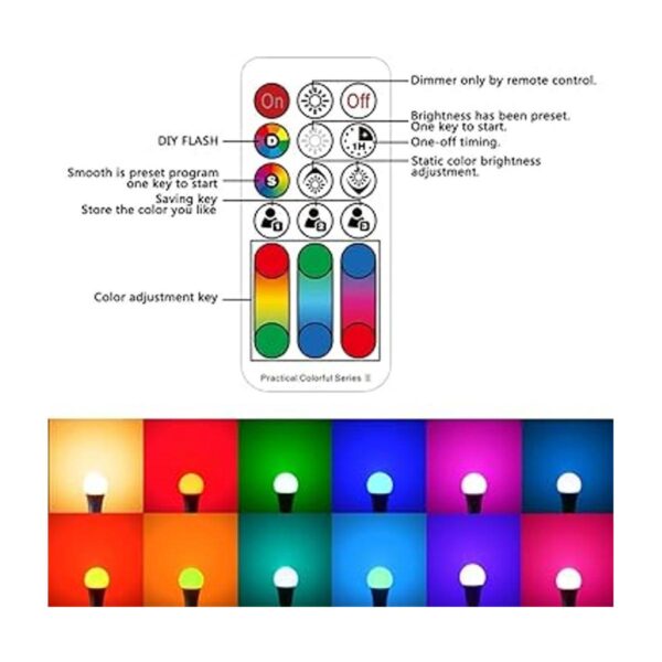 Bombilla LED que cambia de color 120 colores equivalente