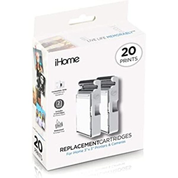 iHome 2Pack de tinta de 3.0 x 3.0 in y cartucho de papel_1