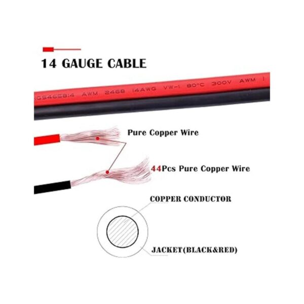 Cable de extensión de 10 pies 14 AWG 12 V CC 0.083 in x_2