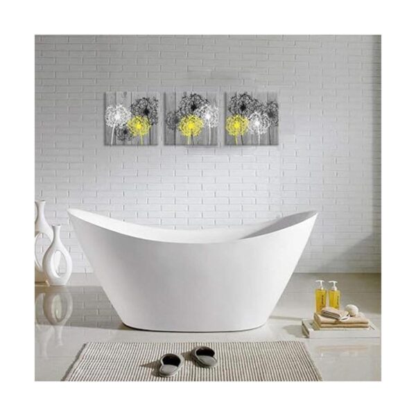 iHAPPYWALL 3 piezas de lienzo de flores de baño diseño_2
