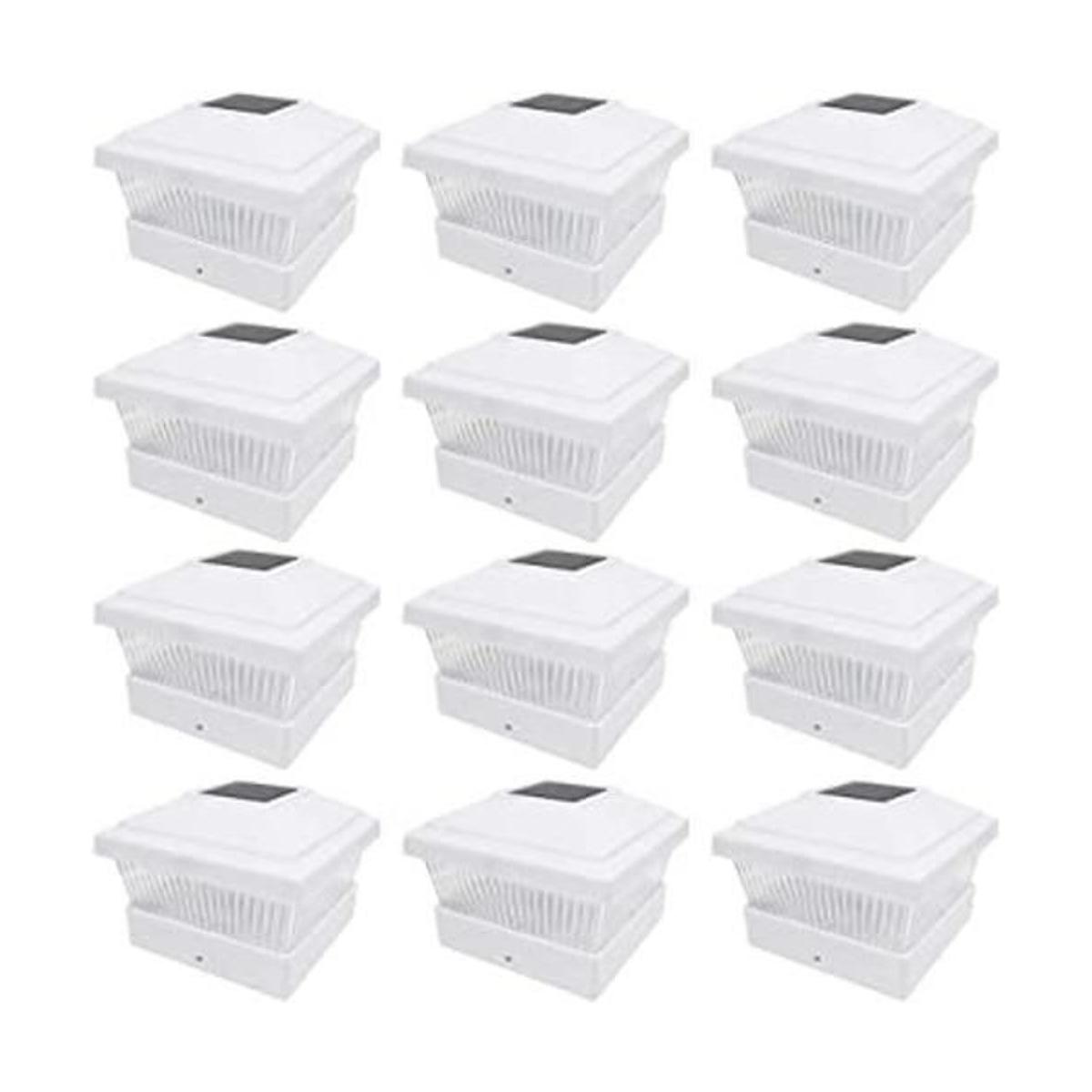 iGlow 12 Pack Blanco Jardín al aire libre 5 x 5 Solar LED