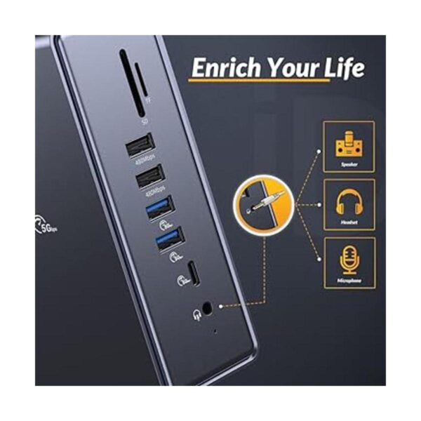 iDsonix USB C 3.0 Laptop Docking Station 15 in 1 USB C_3