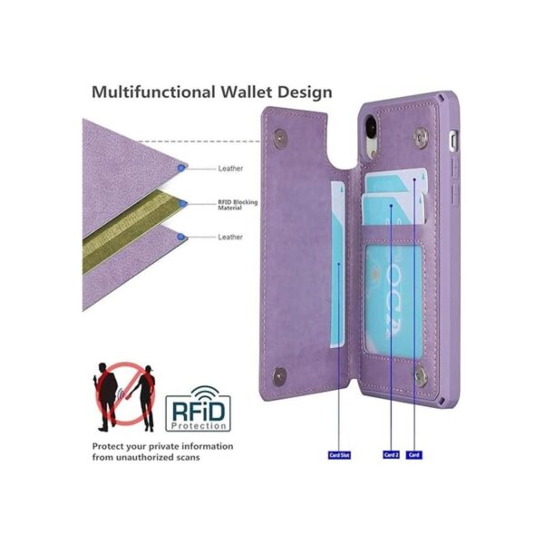 iCoverCase Funda tipo cartera para iPhone XXS con ranuras_3