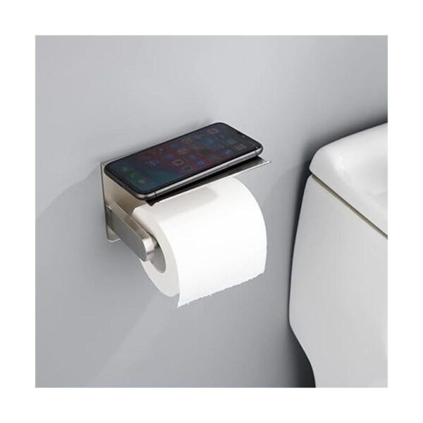 Soporte de papel higiénico adhesivo con estante para_4