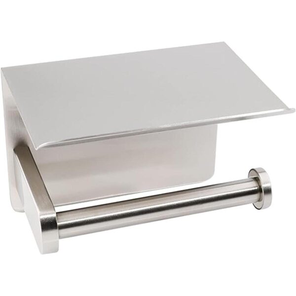 Soporte de papel higiénico adhesivo con estante para_1