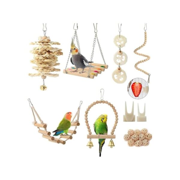 Juguetes de loros de pájaros 18 piezas accesorios para_1