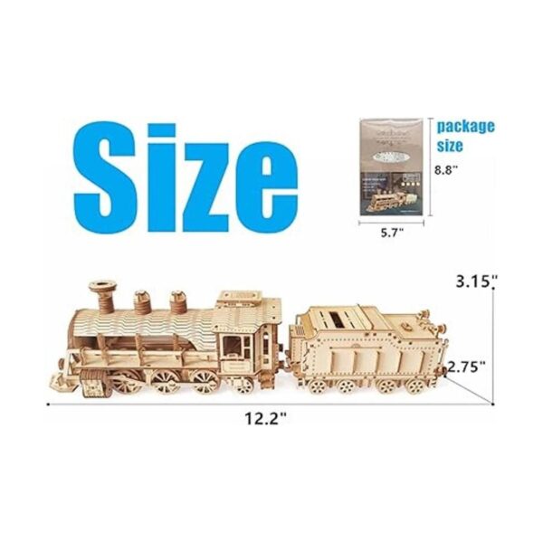 Rompecabezas de madera 3D kits de modelo de tren de vapor_4