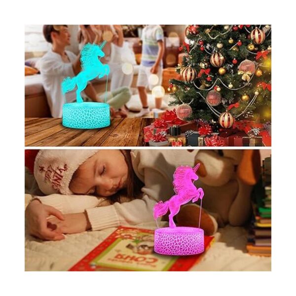 iCHONY Lámpara de escritorio con ilusión 3D de unicornio_3