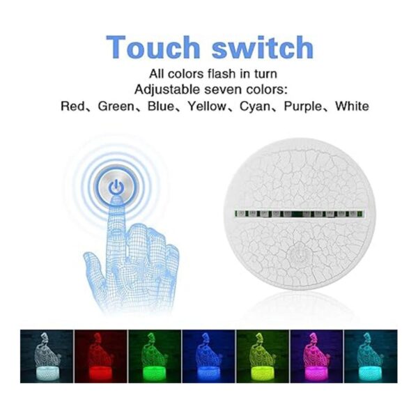 ICHONY Lámpara de ilusión 3D de princesa con control_4