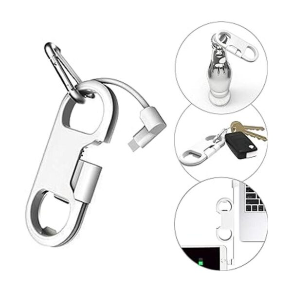 Cable Lightning para carga de iPhone llavero abridor