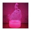 ICHONY Lámpara de ilusión 3D de princesa con control_1