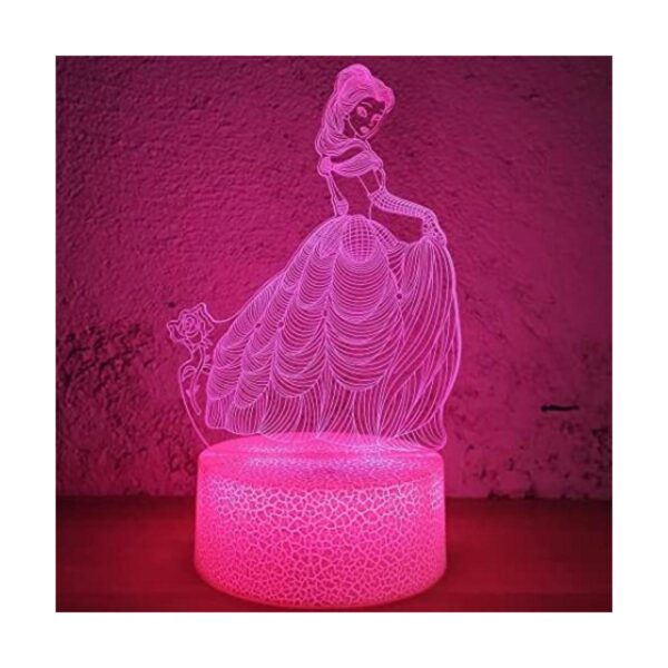ICHONY Lámpara de ilusión 3D de princesa con control_1