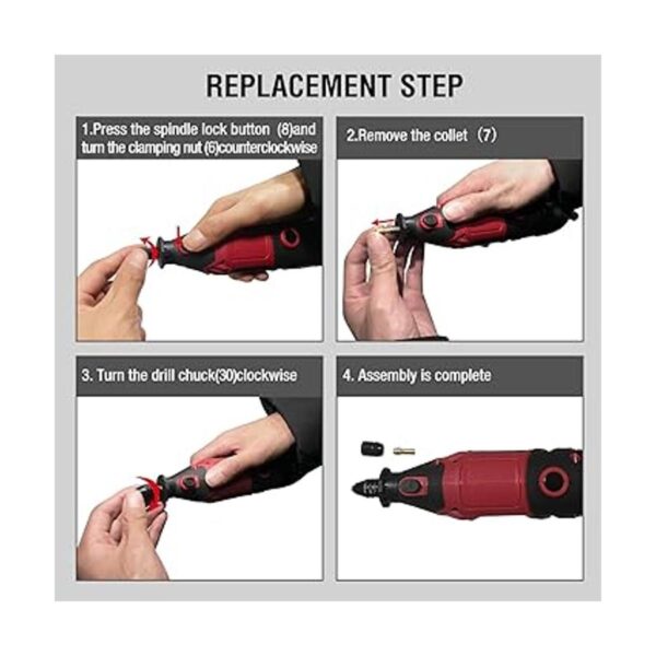 Werktough Kit de herramientas rotativas de alta potencia