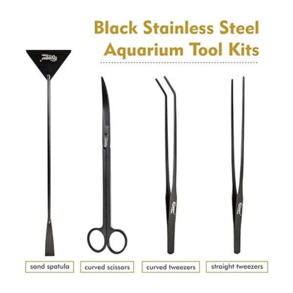 hygger Long Aquarium Aquascaping Tools Kit Black Color