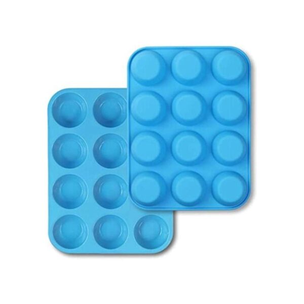 homEdge 12Cup Silicone Muffin Pan Pack of 2 NonStick_1
