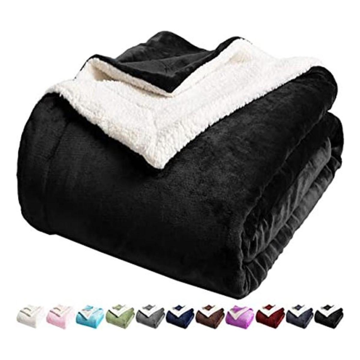 LBRO2M Manta de cama de forro polar sherpa tamaño King