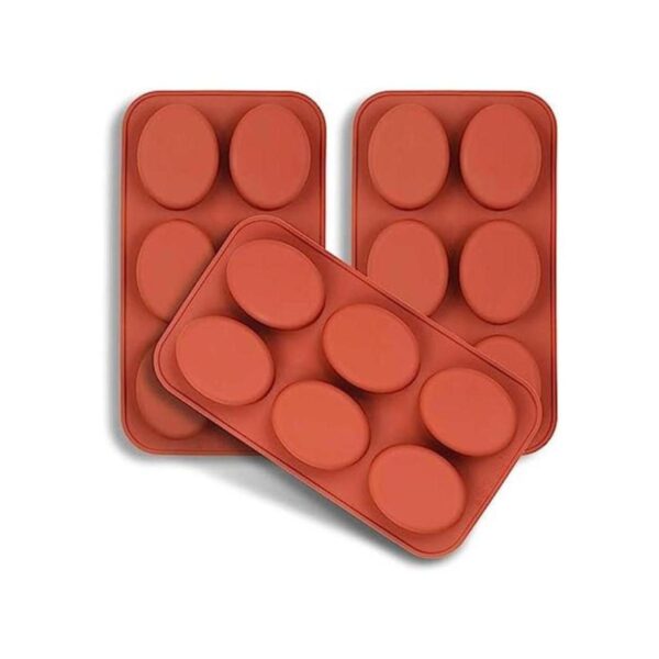 homEdge Molde de silicona ovalado de 6 cavidades 3