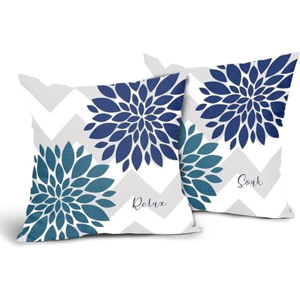 Juego de 2 fundas de almohada para exteriores color azul