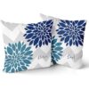 Juego de 2 fundas de almohada para exteriores color azul