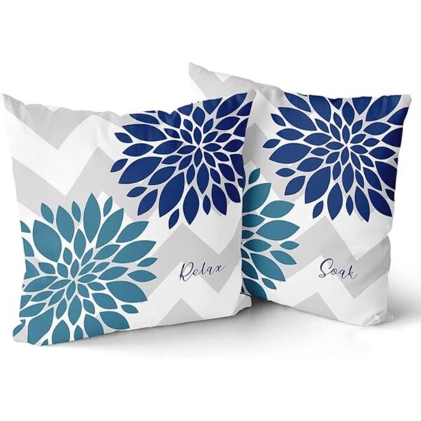Juego de 2 fundas de almohada para exteriores color azul
