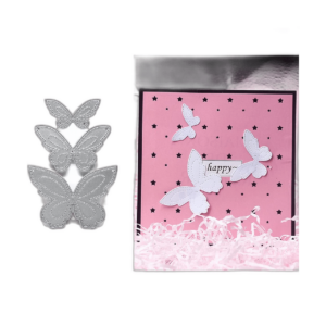 hinana Juego de 3 troqueles de metal con mariposa 3D