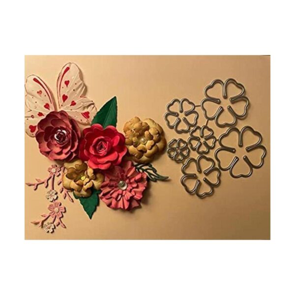 6 troqueles de metal con diseño de rosas en 3D para