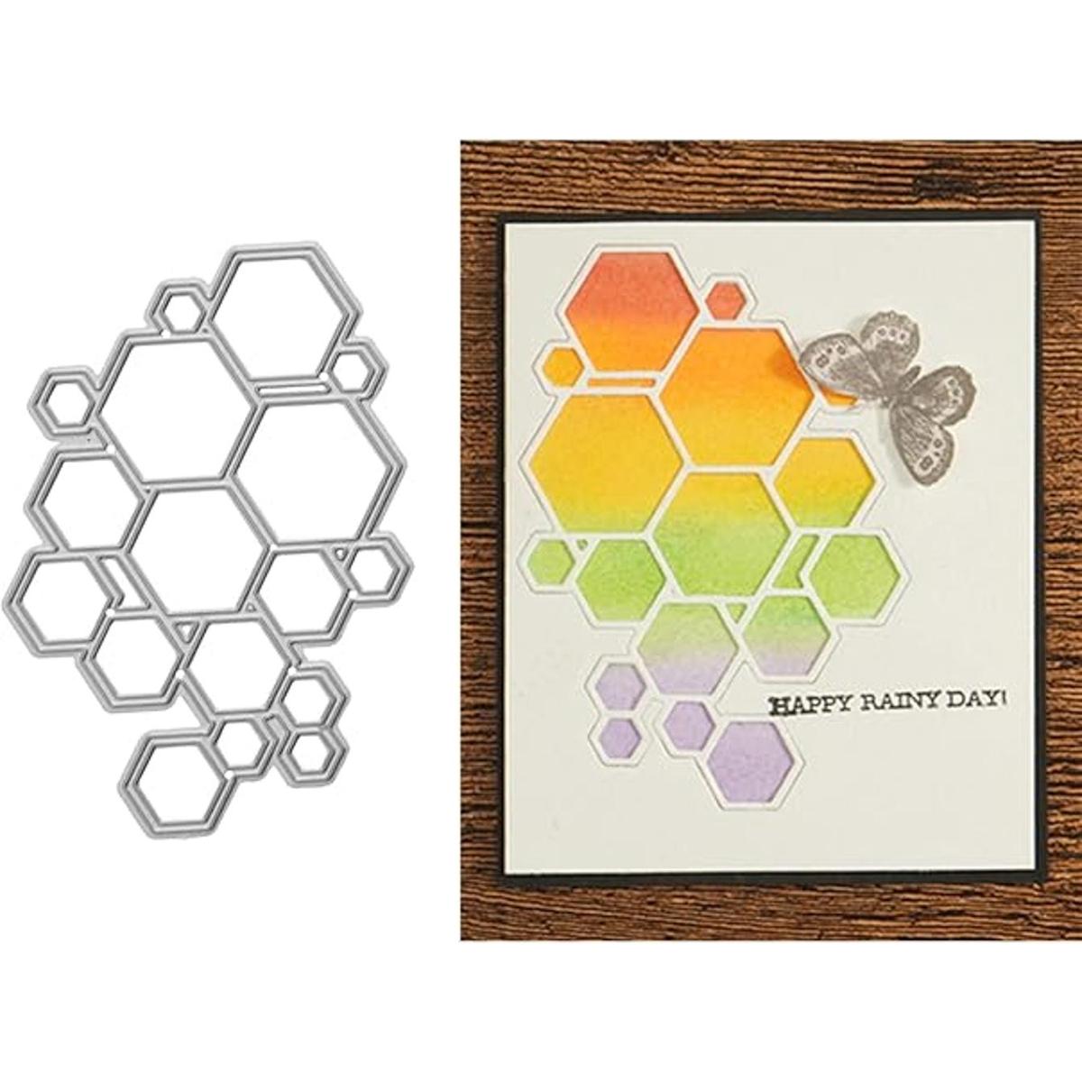Troqueles de metal con marco hexagonal de celosía