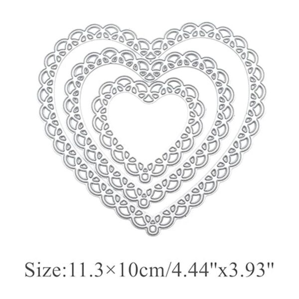 hinana 3 troqueles de metal con corazones de encaje marco
